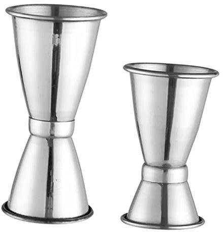 FONDOTIN 2pezzi Misurini Acciaio Inossidabile per Cocktail Jigger Graduato con Scala Chiara Design Ergonomico per Bar e Cucina
