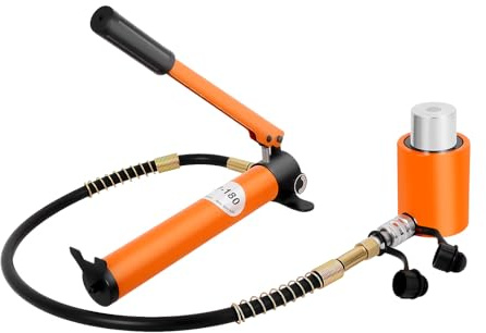 Handpumpe Hydraulik Hydraulikzylinder Richtsatz Druck Zylinder Presse Hydraulikzylinder 20T 50mm mit Manuelle Hydraulikpumpe 70Mpa 350CC,Rutschschutzring