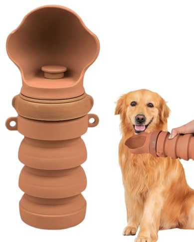 Botella para beber para perros - Botella de agua portátil plegable con protección contra fugas | Dispensador de agua compacto para viajes, ideal para paseos, viajes, excursiones de senderismo, días de