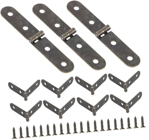 Baluue Charnières pour Petite Boîte à Bijoux en Fer Vintage, Kit de Charnières Faciles à Installer Esthétique Soignée pour Projets de Bricolage et Petites Boîtes