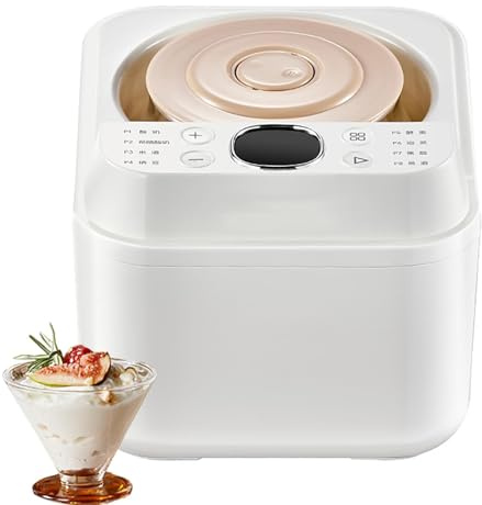 Yogurt Maker 1L with 4 Glass Jars, Stainless Steel Yogurt Maker Machine, PTC Heating 15W Low Energy Consumption, for Homemade Greek Yogurt Healthy Kitchen Gift