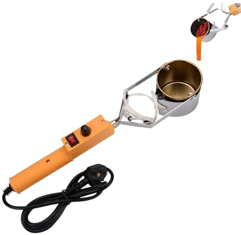 Crisol de plomo portátil de mano, crisoles de 380 W para fundir metal, crisol eléctrico para plomo, ajuste de 150-450 ℃, para moldes de peso