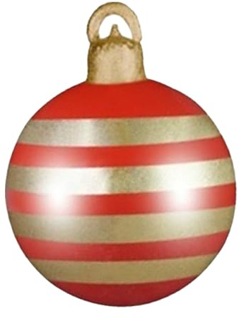 Aufblasbare Weihnachtskugeln Für Draußen - 61 cm Weihnachtsdekoration - Aufhängbarer Weihnachtsschmuck | Für Geländer Rasen Garten Eingang Wohnzimmer Schlafzimmer Büro Hausbesitzer Geschäft