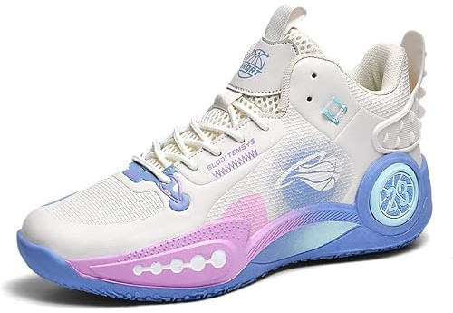 Unisex basketskor Slitstarka halkfria reboundskor for tonåringar inomhus- och utomhussporter Skor för promenader(Beige,36 EU)