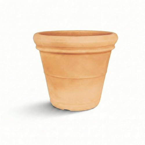 Monacis | Maceta Clásica de Resina para Interior y Exterior, Modelo Doppiobordo Liso, Resistente a la Intemperie (Impruneta, Ø 65X 54H)