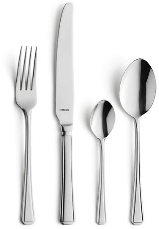 Amefa Everyday Harley 32 Piece Cutlery Set – Stainless Steel Flatware for 8 | Classic Harley Design with Polished Finish – Dinner Knives, Forks, Spoons & Teaspoons | Dishwasher Safe Cutlery Set