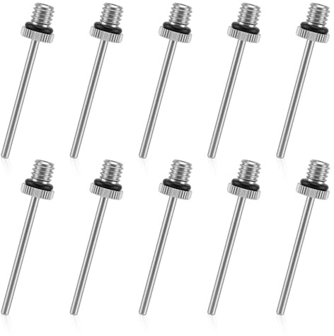 10 Stück Ball Pumpe Nadel, Luftpumpennadel, Ballpumpe Nadeln | Doppelloch Aufblasbare Nadel Ballpumpennadeln, Ventilnadeln Aufblasbare Nadels für Basketball, Volleyball, Rugby, Fußball, S