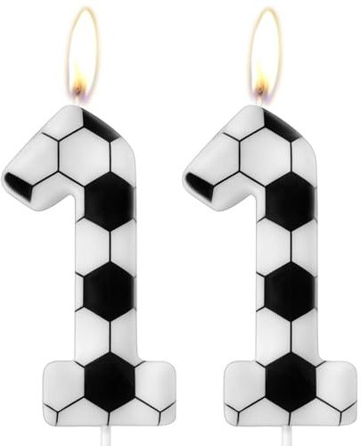 AYBUY Velas de cumpleaños número 11, Velas de Pastel Cumpleaños 3D fútbol | Velas de Pastel de Cumpleaños, Birthdays Glitter Number Candle, decoración de fiesta temática de pastel de vela celebraciones