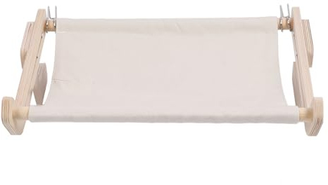 Omquot Davanzale per Gatti, Trespolo, Robusta Amaca per Gatti Sul Comodino in Legno, per un Comodo Spazio di Riposo, 48 X 38 X 21 cm. (Grigio)