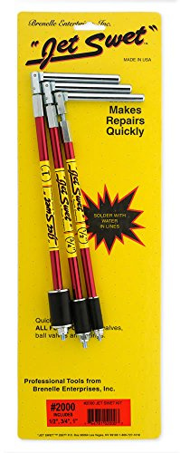 Jet Swet 2000 Kit - Water Stopper for Pipes 1/2, 3/4, 1 - 3 Tools, Heavy Duty Plumbing Plugs for Fast Copper PVC Water Line Repairs 65 PSI, Solder Without Draining