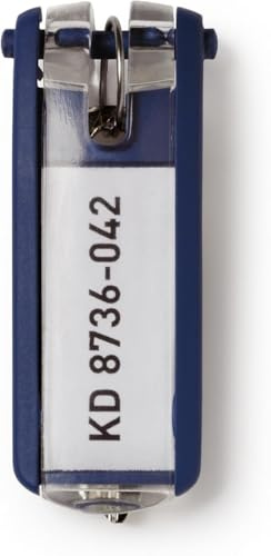 Durable Schlüsselanhänger Key Clip, Schlüsselschilder, 6 Stück, dunkelblau, 195707