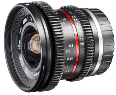 Walimex Pro 12mm 1:2,2 VCSC-Weitwinkelobjektiv für Sony E Mount Objektivbajonett schwarz (manueller Fokus, für APS-C Sensor gerechnet, Filterdurchmesser 67mm, stufenlose Blendeneinstellung)