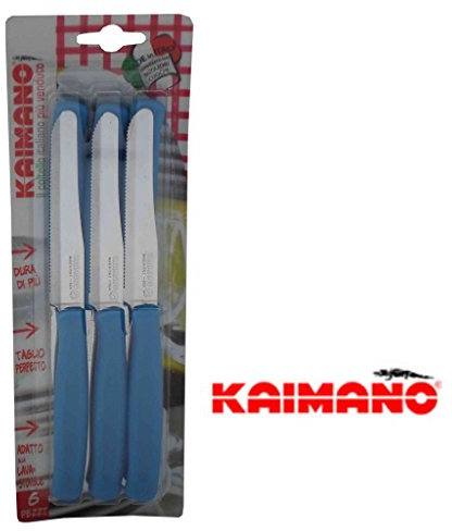 Kaimano KDN041506B Dinamik Coltelli Tavola, Acciaio Inossidabile, Blu, 6 unità