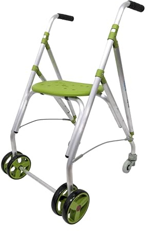 Forta Ara Plus - Leichter und Faltbarer Rollator für Senioren mit integriertem Sitz, Höhenverstellbar, Druckbremse, für den Außenbereich, bis 130 kg (Pistaziengrün)