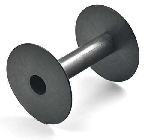 Bluemoona Leere Spulen, rund, Hartplastik, Drahtspulen, Ende, transparent, 4 Bänder, 92,5 mm x 117 mm, Schwarz, 10 Stück
