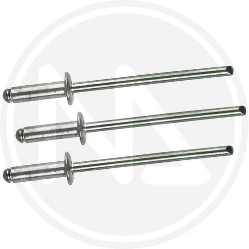 Rivetti in alluminio con testa larga in scatola da 500 pz Misura 4,0x10 mm.