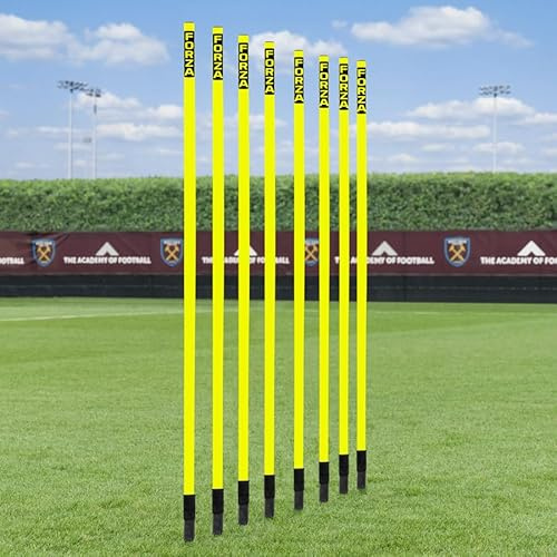 FORZA Slalomstänger – 5 fot eller 6 ft fjäderladdade agility poler – paket med 8 eller 16 5ft Poles Pack of 8