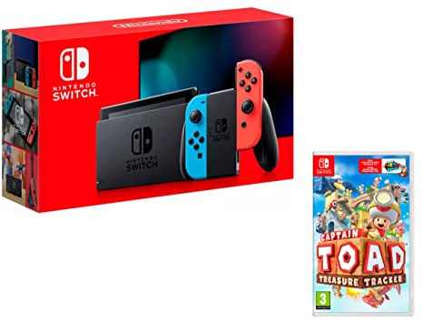 Nintendo Switch Rouge/Bleu Néon 32Go Pack + Captain Toad: Treasure Tracker