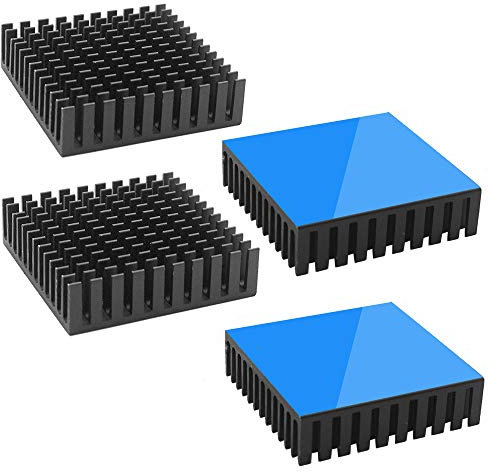 Tuloka Heatsink with heat-conducting L 40 mm x W 40 mm x H 11 mm, pack of 4