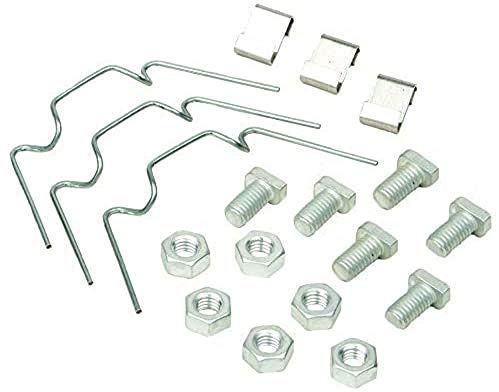 Merriway BH06787 (200 Pcs) Greenhouse Glazing Repair Service Kit, 50 Each of Aluminium Cropped Bolts & Nuts, Wire & Lap Type Clips - Pack of 200 Pieces