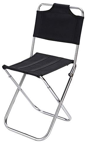 WANGLXFC Tragbar Klappstuhl Faltstuhl, Campinghocker aus leichtem Aluminium, Mini-Stuhl, tragbarer Outdoor-Hocker für Angeln, Wandern, Camping, Picknick, Reisen Unisex, Black