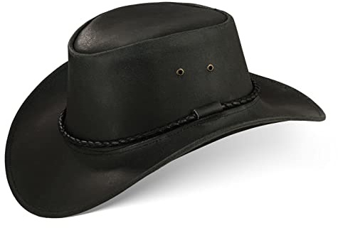 Black Forest Fox Damen Herren Cowboy Leder Hut NEMI Unisex in 3 Farben