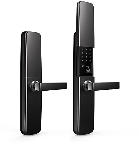 SLRMKK Electronic Door Lock, Password Lock, Fingerprint Door Lock, 4 In 1 Electronic Smart Home Security Door Lock with Fingerprint/Card/App/Password/Key