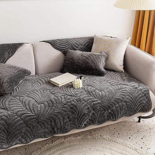 WYJHNLBEDC Sofa/Couch überzug/Sofabezug/überwurfdecke, Sofaschutz Decke | Warmer Super Weicher Samt Sofaschoner Decken rutschfest, L/U Form/Ecksofa 3/2/1 Sitzer, Sofaschutz Hund Kratzschutz Katze
