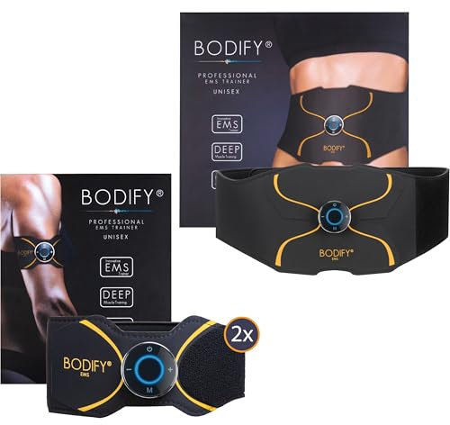 Bodify® 3in1 EMS Trainingsset Pro - Gezielte Stimulation der Muskulatur! - Ganzkörper Muskelaufbau - Stimulationsgerät Bauch Arm Bein Muskeln - Muskeltrainer für Männer und Frauen DAS ORIGINAL