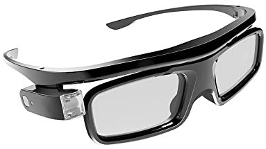 BYINTEK Occhiali 3D Ricaricabili per Proiettore DLP 3D UFO P20 R19 U70 Pro, Otturatore Attivo DLP-Link Real 3D Shocking, Perfetto per Film e Giochi 3D