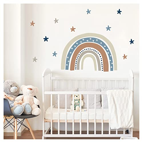 Little Deco Wandtattoo Regenbogen mit Sterne Wandsticker für Kinderzimmer Babyzimmer Wandaufkleber Wanddeko DL920-1
