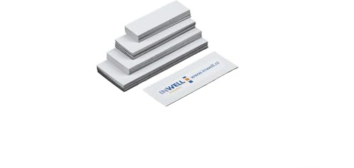 Inwell - Magnetetiketten in Farbe Weiß - 20mm - Länge 140mm - 100 Stück | Magnetische Etiketten, Magnetisches Band, Magneten beschriftbar, Magnetstreifen beschreibbar
