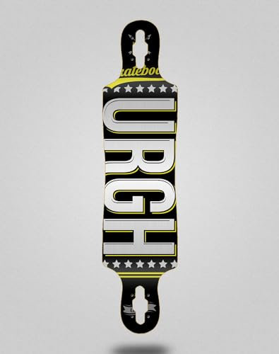 Urgh Skate Skateboard Longboard Deck 40x9 Drop OG Black Yellow