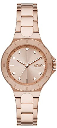 DKNY Chambers Damenuhr, Chronographenuhr mit Quarzwerk und Edelstahl-, Leder- oder Silikonarmband