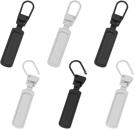 vgggrd 6 Stück Ersatzteile Reißverschluss Zipper, Universal Reißverschluss Zipper für Koffer Mantel Stiefel Jackenrucksäcke (Schwarz und Silber)