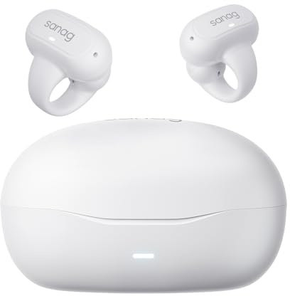 SANAG Z50SPro Écouteurs Bluetooth sans Fil Sport, Écouteurs à Oreilles Ouvertes, Bluetooth 5.3, Étanchéité IPX4 avec iOS, Android, Écouteurs pour Le Travail, Le Sport et Les Jeux (Blanc)