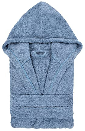 TRAMAS+ Albornoz de Baño Unisex 100% Algodón 450 GR con Capucha Dos Bolsillos y Cinturón Ajustable Alta Absorción Secado Rápido Certificado OEKO TEX