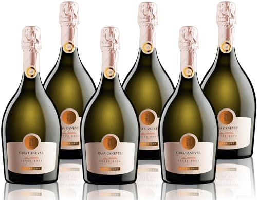 CASA CANEVEL CUVÈE ROSA EXTRA DRY | Vino Spumante Rosé Extra Dry| 6x750 ml | Confezione 6 bottiglie