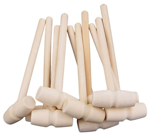 20 Piezas Mini Martillo Madera, Mazos de Cangrejo Madera, Mazos de Langosta, para Golpear el Chocolate, Nueces, Langostas y Conchas