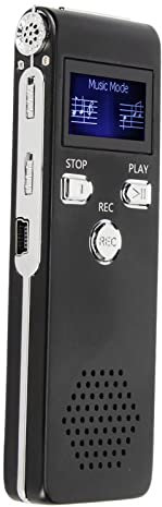Grabadora de Voz Digital de 192 Kbps HD Reducción de Ruido Micrófono Dual Dispositivo de Grabación Portátil Reproductor de MP3 para Conferencias (8G)