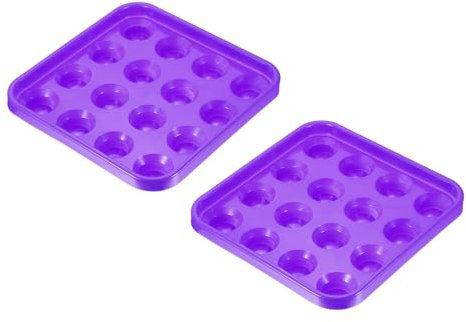 PATIKIL Pool Ball Tablett, 2er Pack Billardkugelhalter Snooker Kugel Aufbewahrungstablett Werkzeug Pooltisch Zubehör für 16 Kugeln, Lila