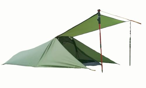 Campingzelt Leicht Zelt Wasserdicht 1.3kg Ultraleichtes-1 Mann Minipack Armee Grün 270X100X77CM Aluminiumstange für Wandern Bergsteigen Backpacking Outdoor Camping Klettern und Reisen