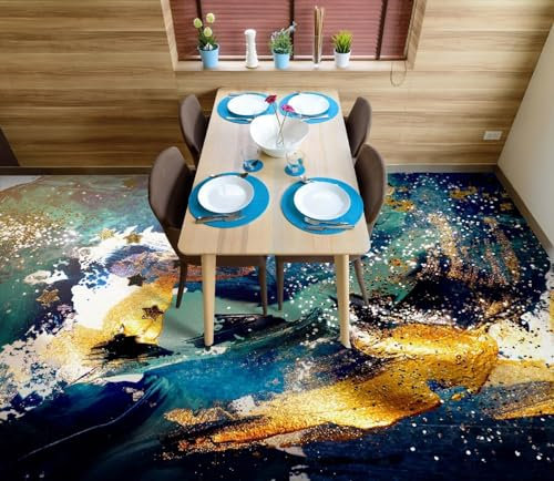 Benutzerdefinierte Selbstklebende Boden Wandtapete 3D-Mischfarben, 430 x 300 cm Bodenfliesen Aufkleber Wohnzimmer Studie Pvc Wasserdicht Tragen 3D Bodenbelag Tapete