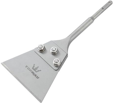 TOPWAY SDS Plus Scalpello per Piastrelle 5 Pollici (260mm x 125mm) Raschietto per Pavimenti, Scalpello a Spatola per Rimozione di Piastrelle, Tappeti, Linoleum 121122