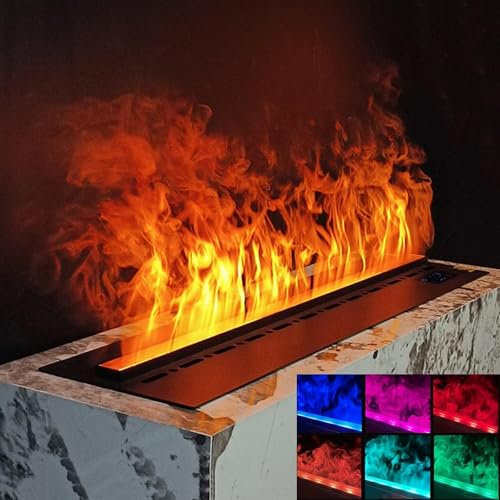 QYMLSH 3D Electric Steam Fireplace Insert With Multicolor Flame, Embedded Ultra-thin Electronic Fireplace Touchable Dynamic Flame Humidifier, Water Vapor Fireplace Device For Home Decor(180cm)