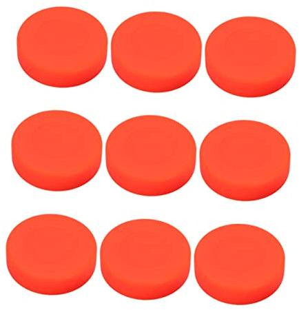 BESPORTBLE 12stücke Teiliges Verstellbare Gummi Eishockeypucks Harte Oberfläche Mattfinish Robust Und Langlebig Standardgröße Für Street Rollhockey Geeignet Für Indoor Outdoor Orangene Farbe