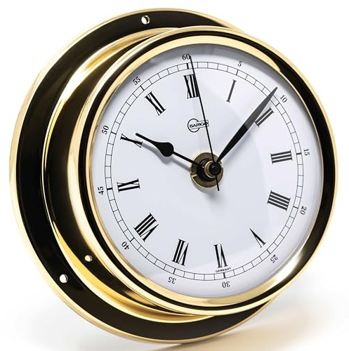 Barigo 684MS Regatta Horloge à Quartz, Verre, boîtier en Laiton Poli