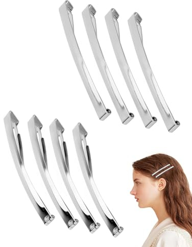 JUKOTA 8 PCS Pinces à Cheveux,Antidérapante Française pour Femme,Pinces pour Coiffeur Professionnel pour Coiffer les Sections,Outils en Métal pour Cheveux,Accessoires de Coiffure