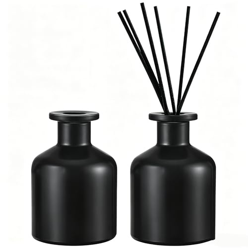 Fomiyes 2 Botellas Difusoras De Cristal Vacías para Aromaterapia Contenedores De Difusor Sin Fuego para Aceites Esenciales DecoracióN Elegante para Hogar Oficina Y SPA 3.93X2.59X2.59In