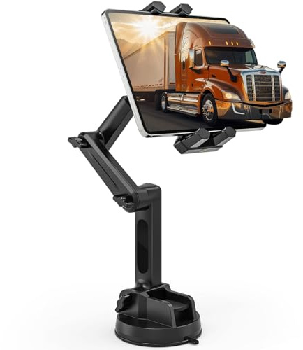Rodison Car Tablet Holder Dashboard - Adjustable iPad Car Holder with Suction Cup, Windshield Tablet Mount for iPad, iPhone, Galaxy, 4.7-13.5 Tablets and Smartphones
